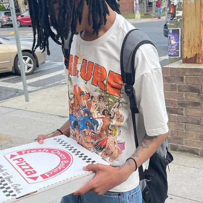 American 777 graphic t shirts print oversized gothic Smart Casual Harajuku streetwear graphic y2k tops goth men clothes Street King Limited