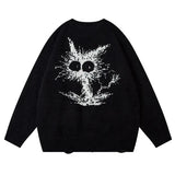 Men Autumn Knitted Sweater Hip Hop Streetwear Fashion Tops Vintage Casual Pullovers Clothing Funny Cat Pattern Knitwear Unisex Street King Limited