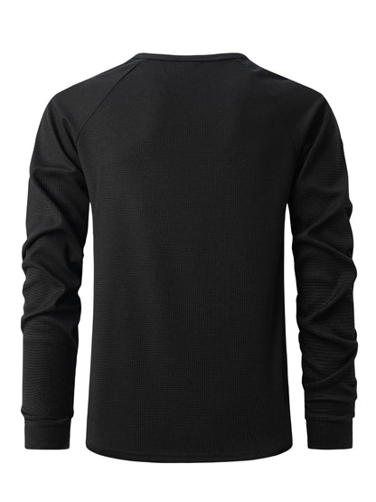 Streetwear New Vintage Waffle Mens Henry Shirt With Button Down Crew Neck And Lon 2024 New Vintage Waffle Mens Henry Shirt With Button Down Crew Neck And Long Sleeves Fashion Sweater Jacket With Graphic Design For Men