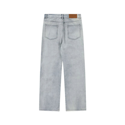 2024 multi pocket jeans vintage mens harajuku cargo denim pants retro hip hop straight loose jean pants unique cargo style 1011