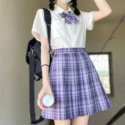 Jk Uniforms Gyaru School Uniform for Girl Student Pleated Skirt Uniform Set Women Short Sleeve Bow Tie Seifuku Japanese Style Street King Limited
