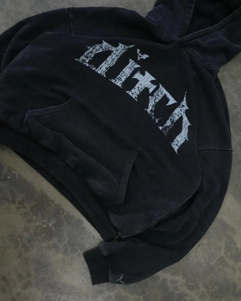 European and American New Dark Style Printed Oversized Hoodie Men Y2k Harajuku High Street Hip-hop Retro Fashion Pullover Women Street King Limited