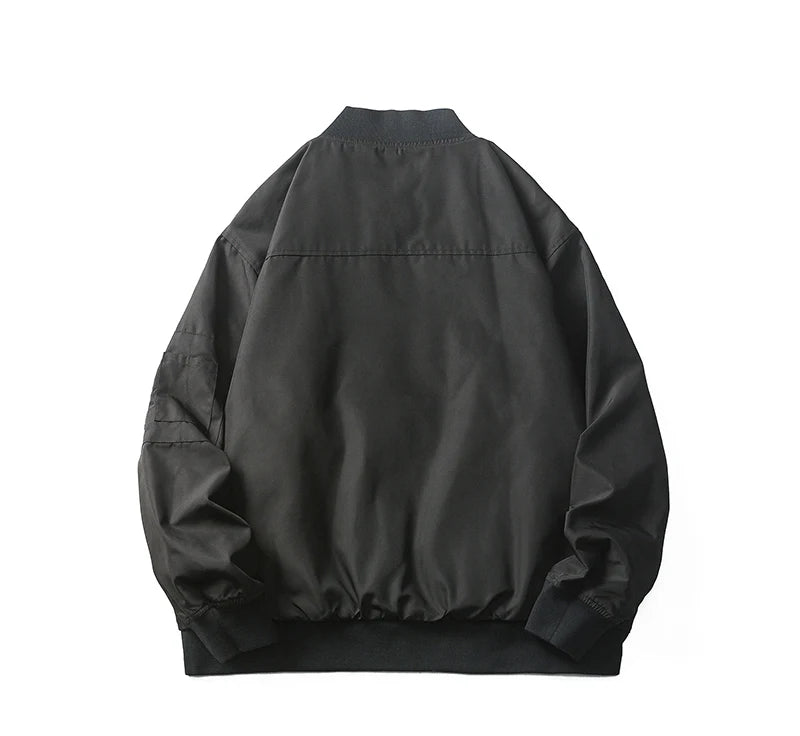 double side wearable men spring autumn streetwear fashion loose casual cargo bomber jacket boyfriend cleanfit coat outerwear unique cargo style 926