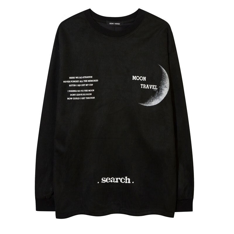 "Moon Travel" Unisex Men Women Streetwear Graphic Sweatshirt Daulet Apparel