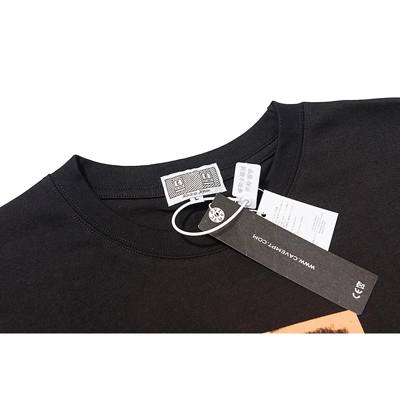 C.E T-shirts Men Woman Good Quality Cotton Casual Loose Vintage Abstract Face Printing Summer O-Neck CAVEMPT Top Tee Street King Limited