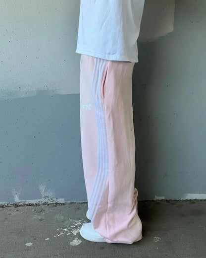 y2k american hip hop rock fashion letter striped nine point pants street fashion brand harajuku retro oversized couple trousers unique default style 3299