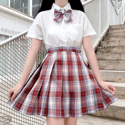 Jk Uniforms Gyaru School Uniform for Girl Student Pleated Skirt Uniform Set Women Short Sleeve Bow Tie Seifuku Japanese Style Street King Limited