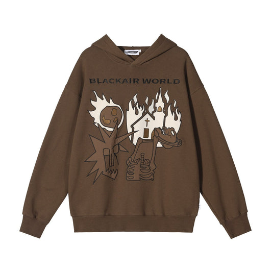 "Burning Up" Unisex Men Women Streetwear Graphic Hoodie Daulet Apparel