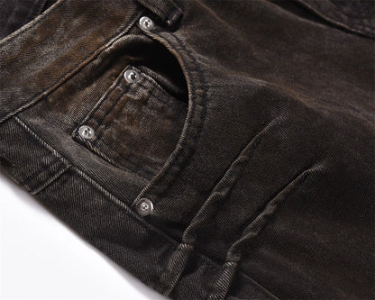vintage baggy jeans men tie dyed distressed loose straight denim pants luxury designer jeans male streetwear hip hop trousers unique jeans style 285