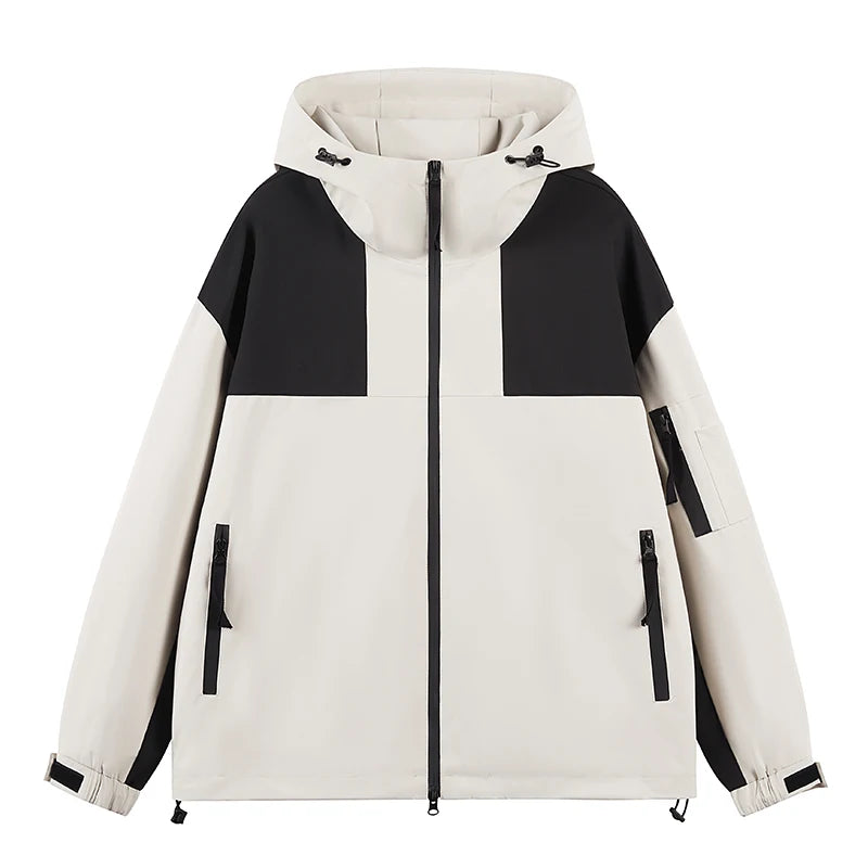autumn new punching jacket waterproof outdoor wear man fashion splicing colour collision leisure jacket basic unisex coats unique default style 5657