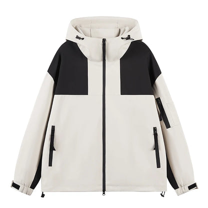 autumn new punching jacket waterproof outdoor wear man fashion splicing colour collision leisure jacket basic unisex coats unique default style 5657