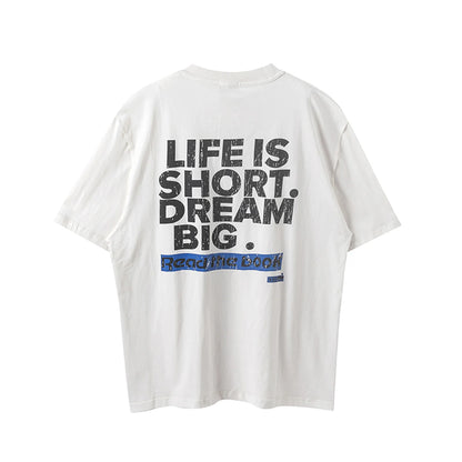 2024 New FP Vintage Retro Letter Reeborn Printing High-Street Distressed Casual Tops T-Shirt Street King Limited