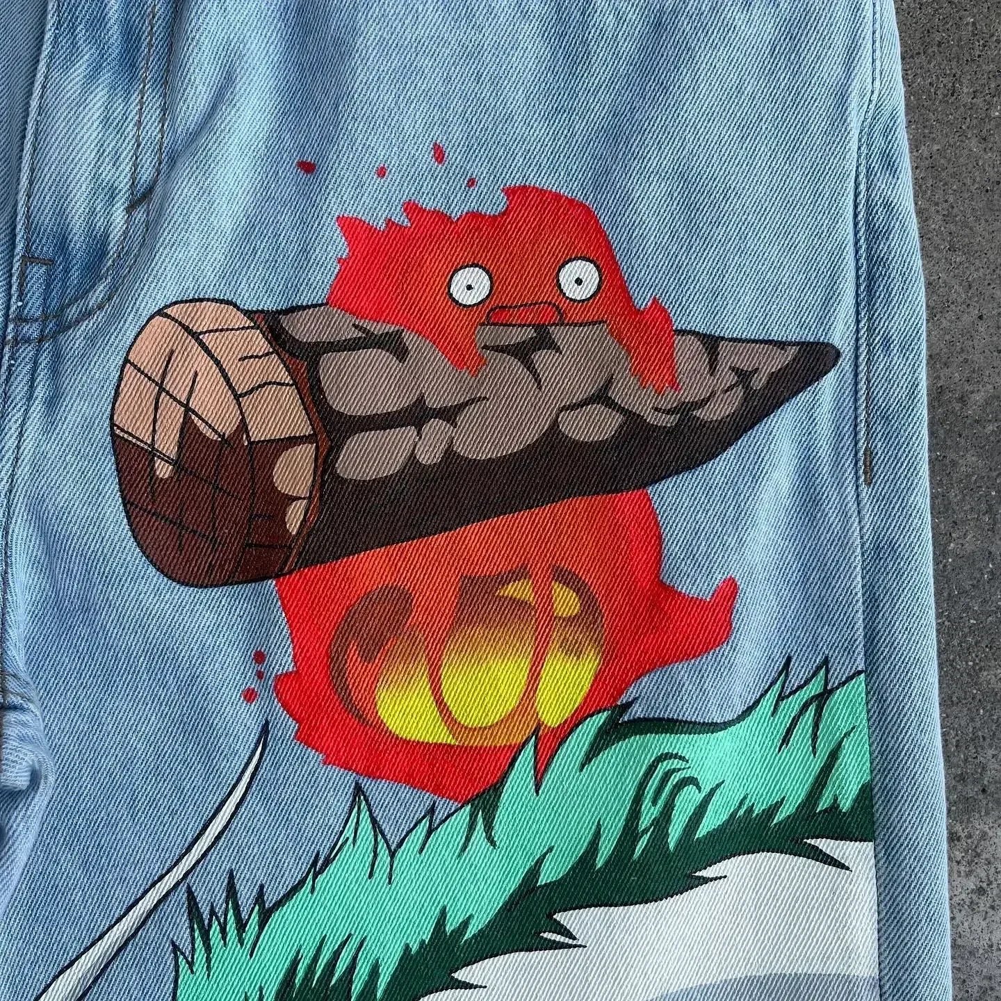 harajuku many ghost faces print y2k men s jeans popular anime baggy jeans wide leg pants streetwear trouser men clothing unique jeans style 4535