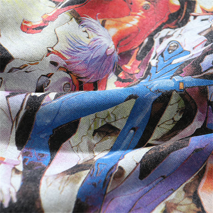 2024 Vintage Retro High-Street Japanese Anime Print High Quality Cotton Casual Tops T-Shirt Street King Limited