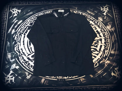 Neck Letter Embroidery Vintage Black Shirts for Men and Women Lapel Streetwear Baggy Camisas Y2k Ropa Hombre Casual Clothing Street King Limited