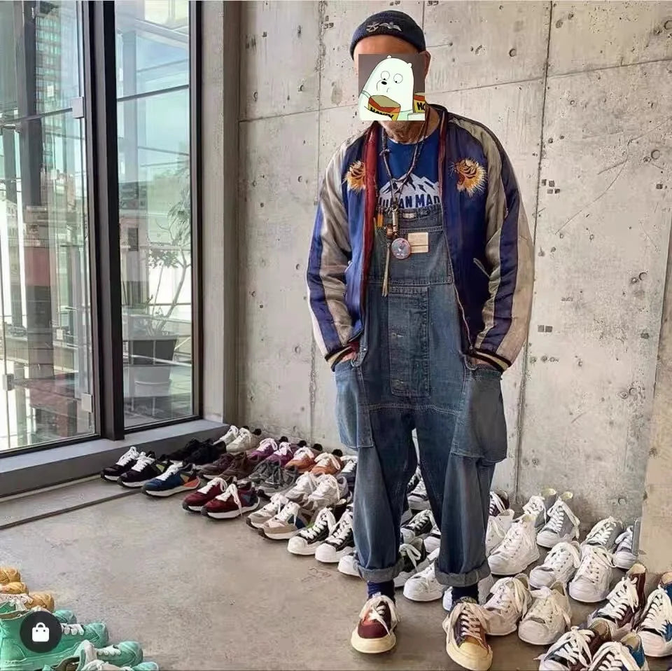 2023 men clothing chic denim overalls mens work cargo pants old school easy worker multi pocket bib jumpsuit denim pants unique cargo style 697