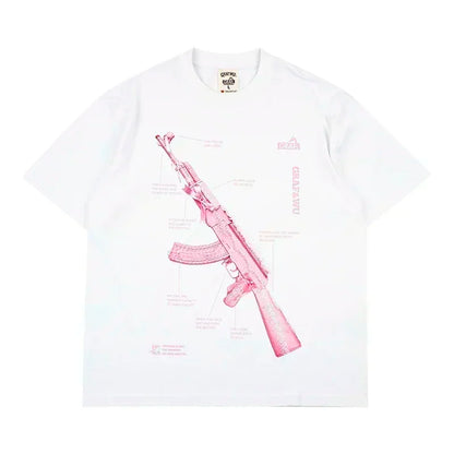 New Gothic Pigeon Crown Letter Printed Large Pattern T-shirt Cotton Shirt Couple High Street Y2K Top Gothic T-shirt  pro choice Street King Limited