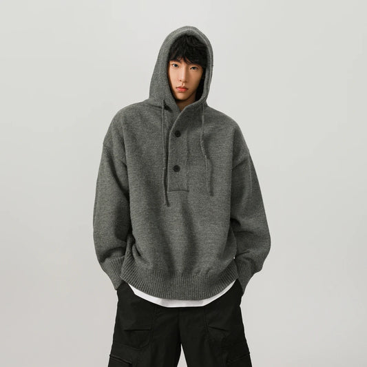 950G Thicken Short Sweater Men Streetwear Fashion Loose Casual Retro Pullover Knitted Hoody Sweater Autumn Winter Man Hoodie Street King Limited