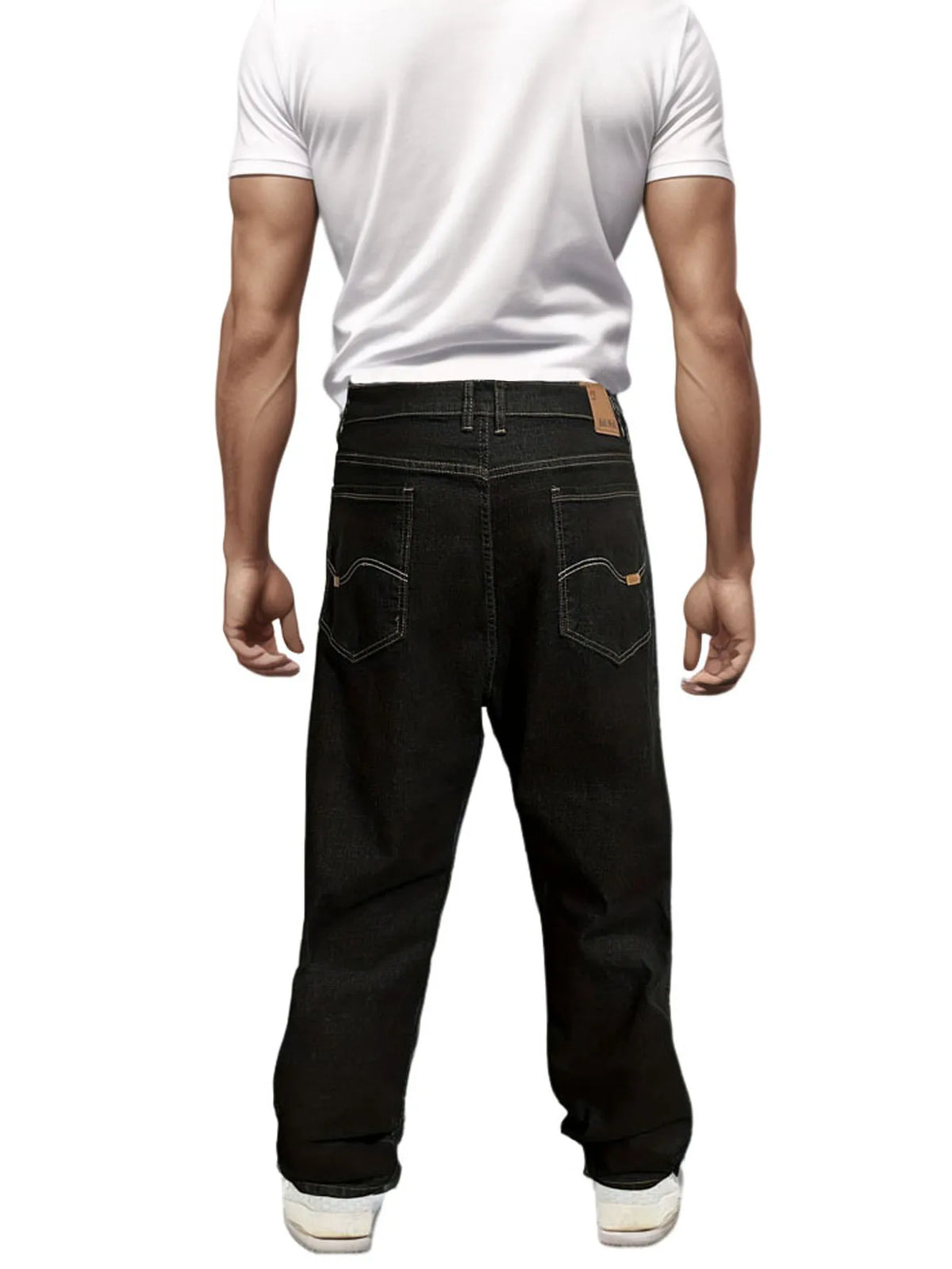 mens plus size denim jeans pants fashion loose straight jean pants trousers new casual basic pants joggers jeans for men unique joggers style 3931