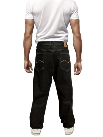 mens plus size denim jeans pants fashion loose straight jean pants trousers new casual basic pants joggers jeans for men unique joggers style 3931