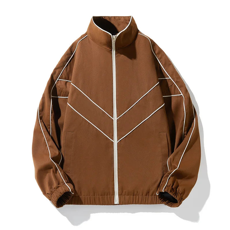 mens casual jackets oversized outdoor stand collar baseball coat spring casual varsity coat running fashion windbreaker unisex unique default style 3845