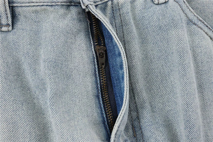 2024 multi pocket jeans vintage mens harajuku cargo denim pants retro hip hop straight loose jean pants unique cargo style 1016