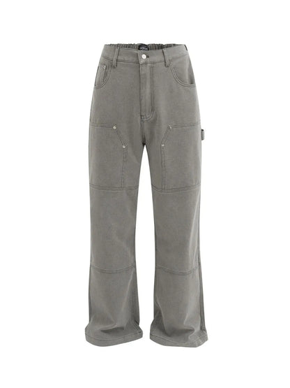 solid color straight casual ropa hombre mens jeans streetwear pocket baggy cargo pants loose casual denim trousers oversized unique cargo style 2916