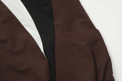 high street contrast color sunscreen clothes mens and womens summer thick fabric breathable casual baggy jacket oversized unique default style 6148