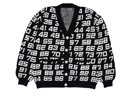 Jacquard pattern retro high street top warm Y2k women's sweater pullover knitted cardigan button super street top Street King Limited