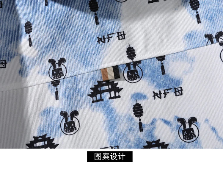 full print jackets for men spring autumn new colour clash hooded coat chest pockets design y2k jackets large size hip hop unique default style 5871
