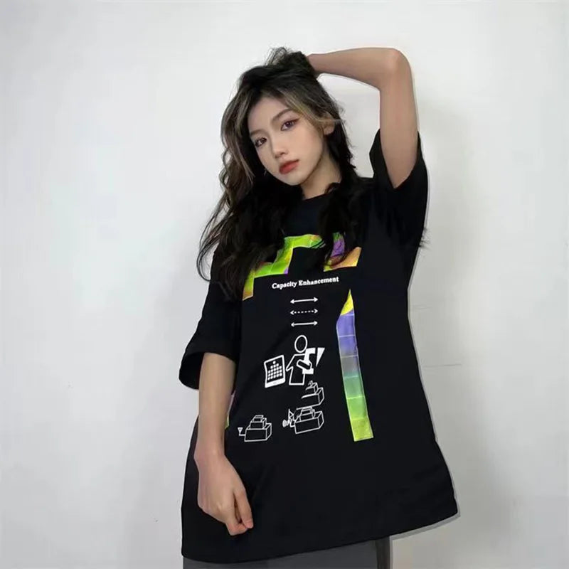 High Quality CAVEMPT Tops Tee Phantom Letter Printing Classic All-match Men Woman Loose O-Neck Summer C.E T Shirt Street King Limited