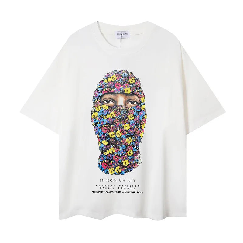 2024ss New IH NOM UH NIT T-shirt Masked Gold Necklace Printing Men Woman Good Quality Chaopai Top Tees Street King Limited