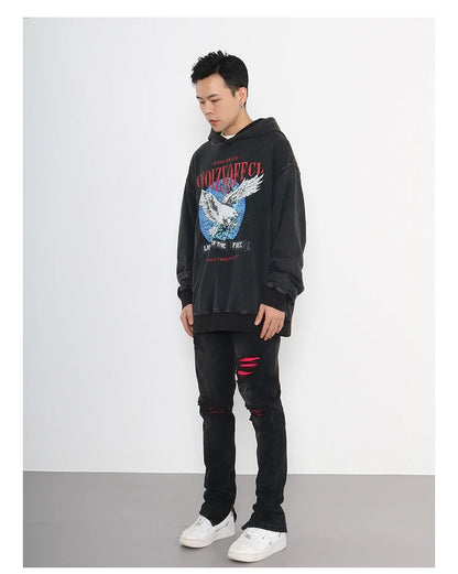 knee ripped patchwork jeans for men hip hop skinny biker taped jean trouser slim fit black denim pants fashion streetwear jogger unique joggers style 2010