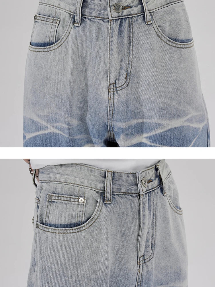 high street irregular tied dye biker jeans men denim straight jean pants 2023 motorcycle y2k trouser unisex hip hop casual pants unique jeans style 4978