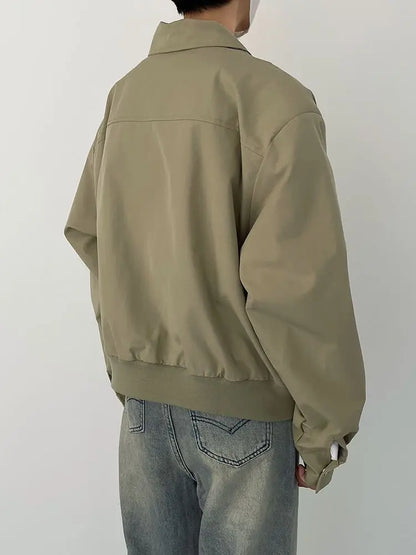 Autumn and Winter Korean Style Season Fashionable Retro Airplane Jacket Men's Loose Street Y2K Niche Shoulder Pad Lapel Jacket Street King Limited