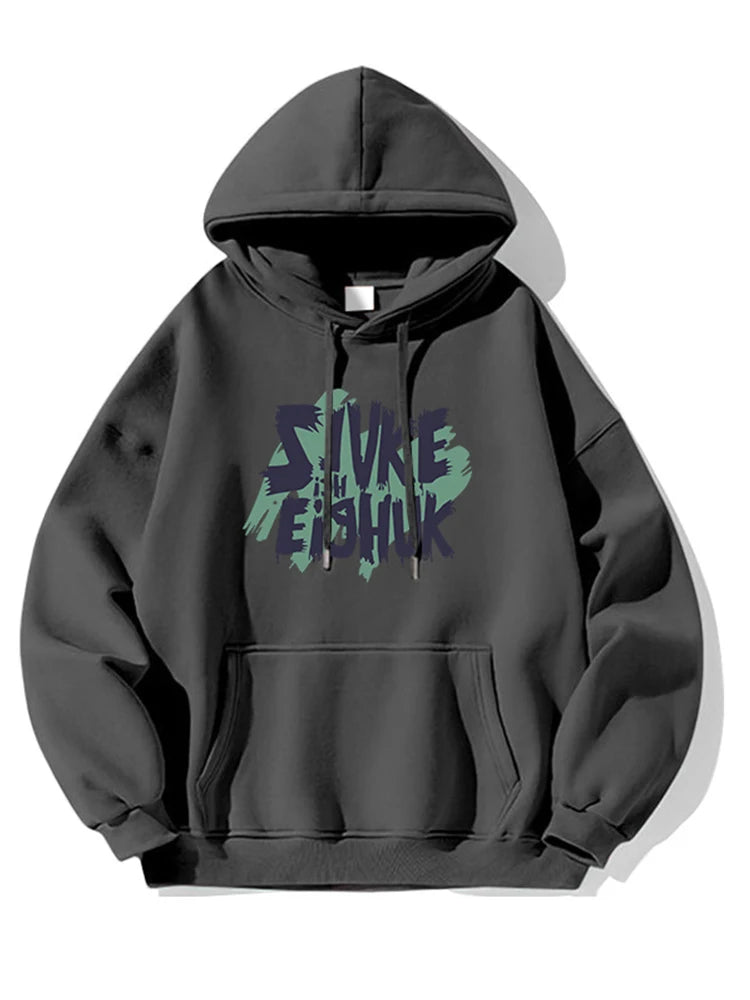 Autumn Design Letter Print Fleece Hoodies For Men Fashion Hip Hop Oversized Sweatshirt Y2K Streetwear Pullover Hoodie Clothing Street King Limited