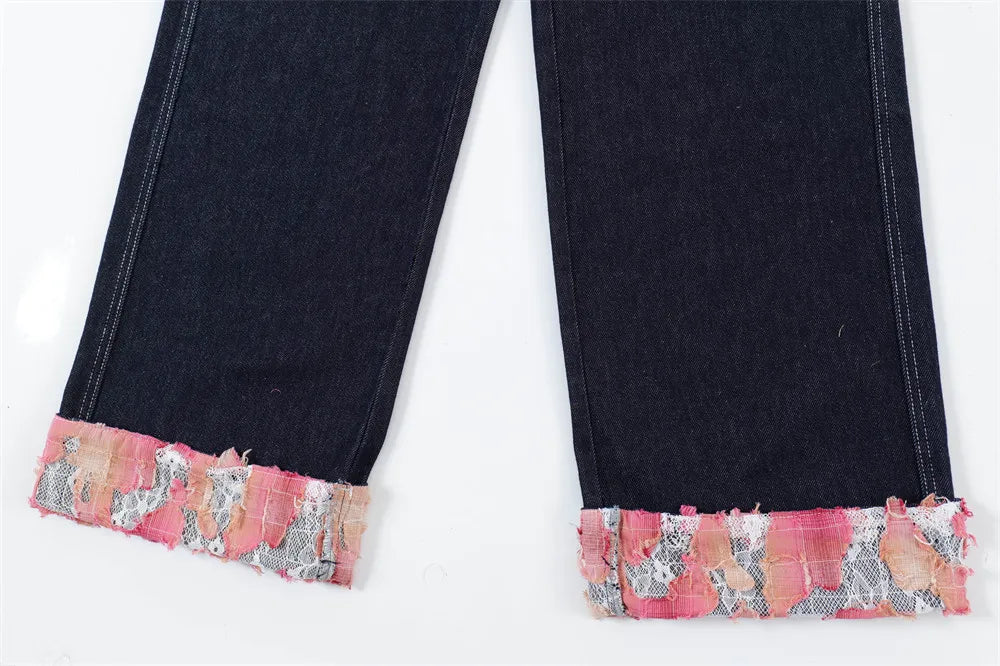 fashion men jeans pocket patchwork loose denim pants hip hop streetwear baggy trousers y2k men s jeans unique jeans style 480