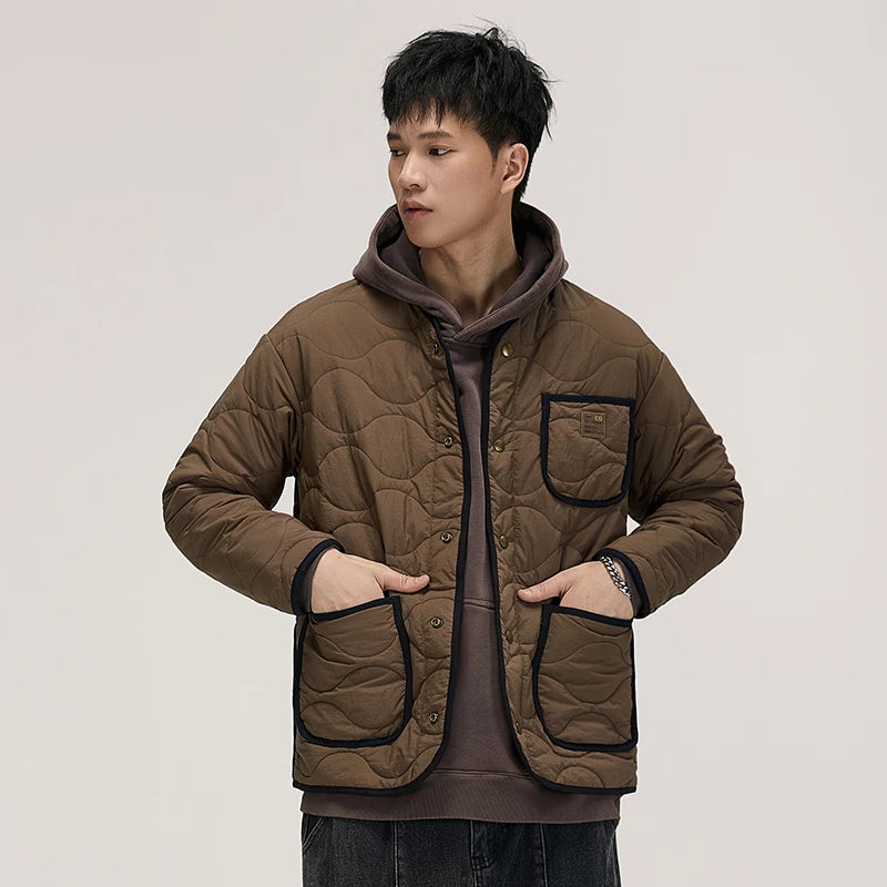 autumn winter quilted jacket men thick plaid blazer jacket commuter man business streetwear fashion suit coat outerwear relaxed fit trousers