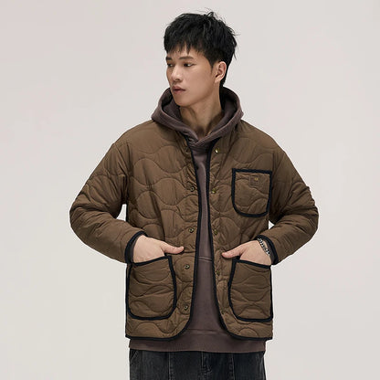autumn winter quilted jacket men thick plaid blazer jacket commuter man business streetwear fashion suit coat outerwear relaxed fit trousers