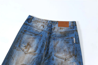 vintage ripped straight jeans blue distressed baggy jeans trousers streetwear luxury loose casual denim pants male y2k hombre unique jeans style 5126