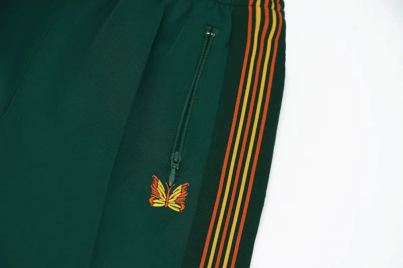 good quality brown motion casual pants men woman lovers trend side edge weaving embroidery drawstring loose trousers unique default style 4829