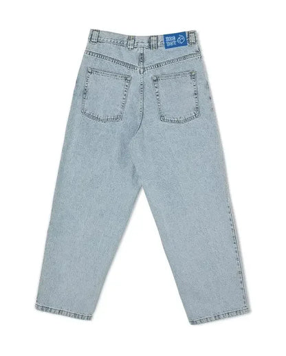 retro blue hip hop big boy jeans y2k pants streetwear gothic cartoon embroidery baggy jeans punk rock high waist wide trouser stacked flare jeans