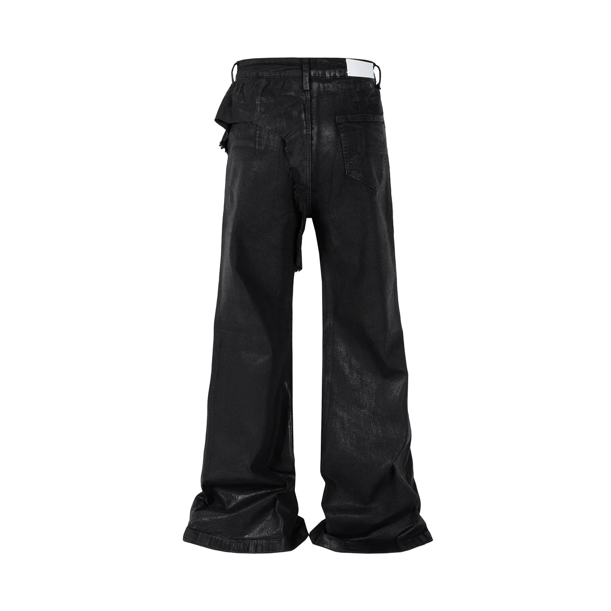 y2k streetwear wax leather strecth jeans for men and women ropa hombre baggy flare pants oversized straight denim trousers 1 denim street jeans
