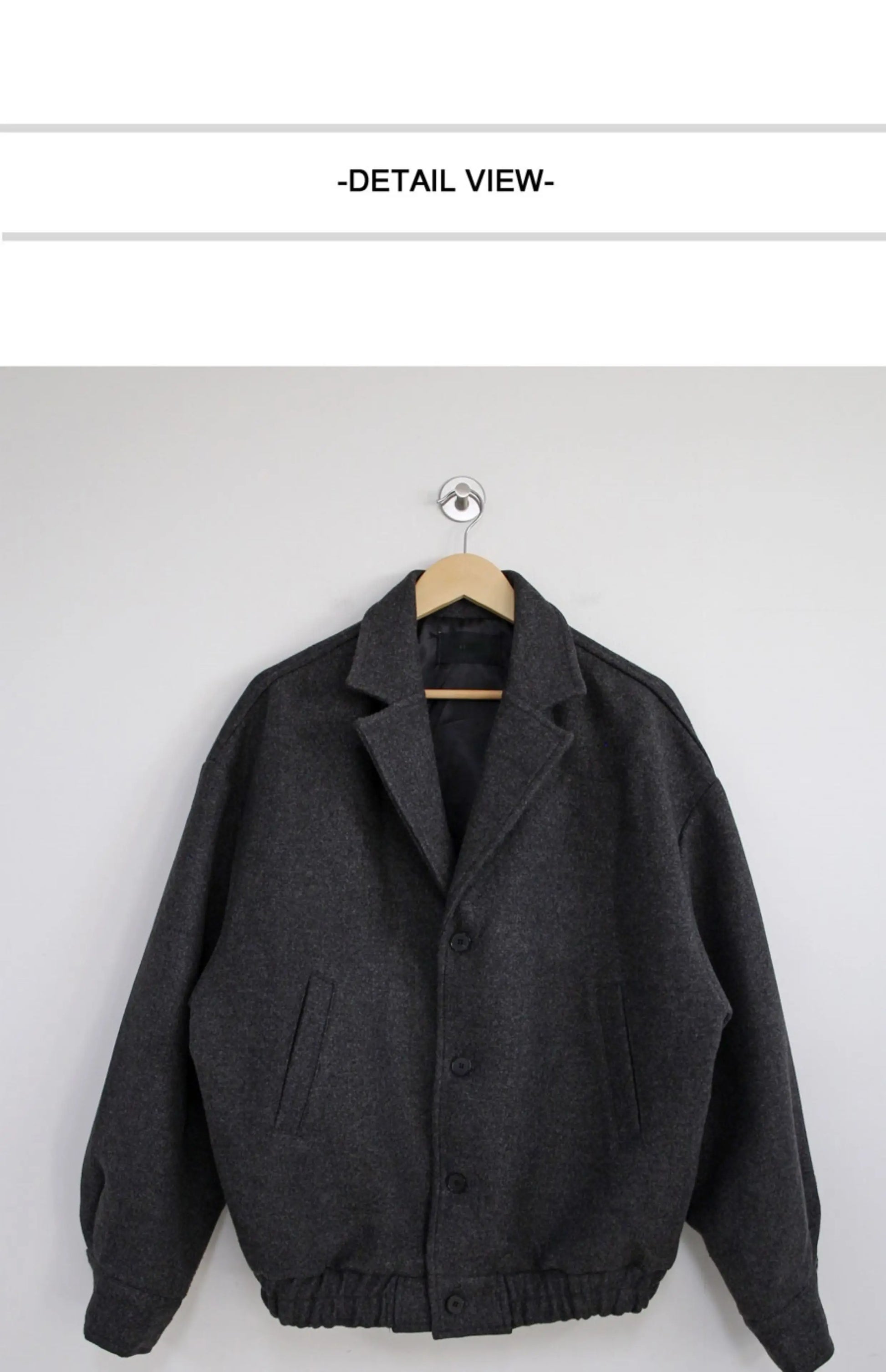 2024 loose casual mens solid color jacket fashion daily commuting windproof short woolen coat thickened warm unique shorts style 326