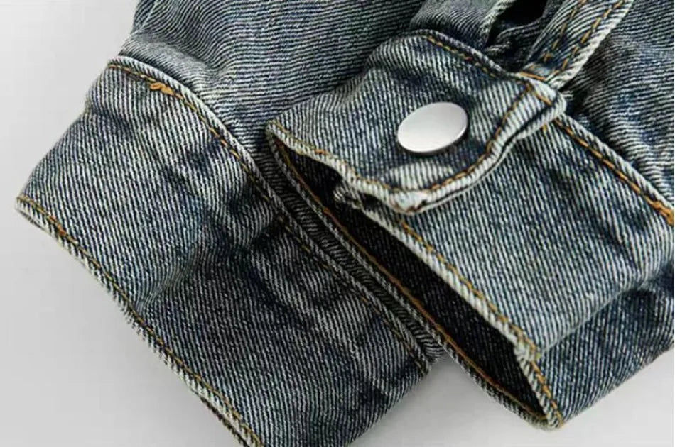 high street washed denim jacket mens 2024 spring trend oversize hip hop male coats color blocking motorcycle street outwear y2k unique jeans style 3636