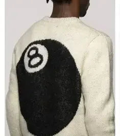 Hip Hop Heavyweight Brushed Billiard Black 8 Mohair Sweater Winter Large Sweater Knit Sweater High Street Loose Sweaters Street King Limited