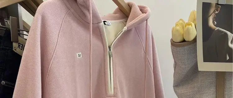 Designed embroidered squirrel hooded sweatshirt for women in spring and autumn loose and versatile American style lazy jacket Street King Limited