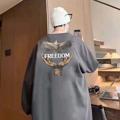 Dove Of Freedom Graphic Printed Men's Crewneck Hoodies Hip Hop Fashion Pullover Sweatshirts Hombre Y2K Streetwear Fleece Clothes Street King Limited