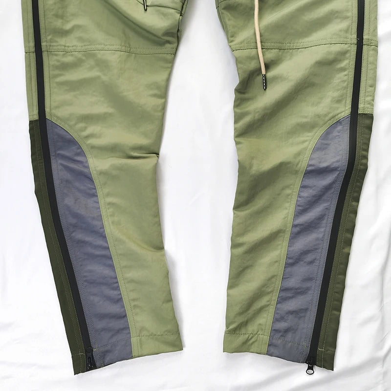 Hip Hop Side Zipper Color Block Vibe Style Casual Track Pants Mens Harajuku Drawstring Loose Oversize Trousers Streetwear Street King Limited