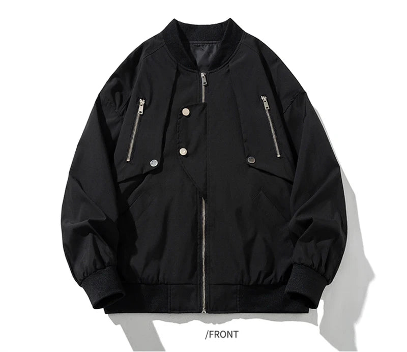 autumn mens zipper bomber jackets aesthetic vintage casual baseball uniform design hip hop street fashion techwear jacket man unique default style 1530